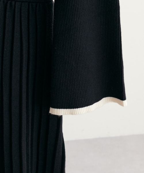 natural couture（ナチュラルクチュール）の「WEB限定/2022AWアイテム/フレアスリーブニットワンピース（ワンピース・レディース・グレー/モカ/その他1/ブラック・FREE）」の9枚目の写真