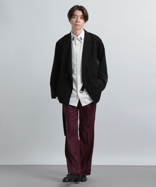 HARE（ハレ）の「2WAYトロミタイロッケンジャケット(HARE)（テーラードジャケット・メンズ・ライトグレー/ブラック/パープル系その他・SMALL/MEDIUM）」の5枚目の写真