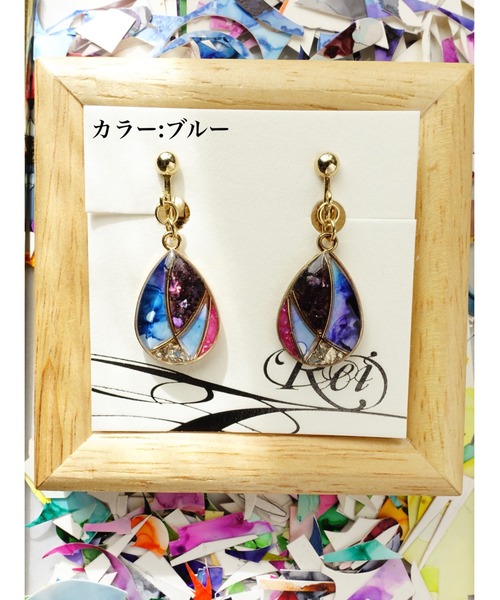 tone(トーン)の「【零-Rei-】彩生シリーズ 雫 イヤリング(MA)(イヤリング・レディース・ピンク/イエロー/ブルー/レッド/パープル/グリーン/サックスブルー・FREE)」の5枚目の写真