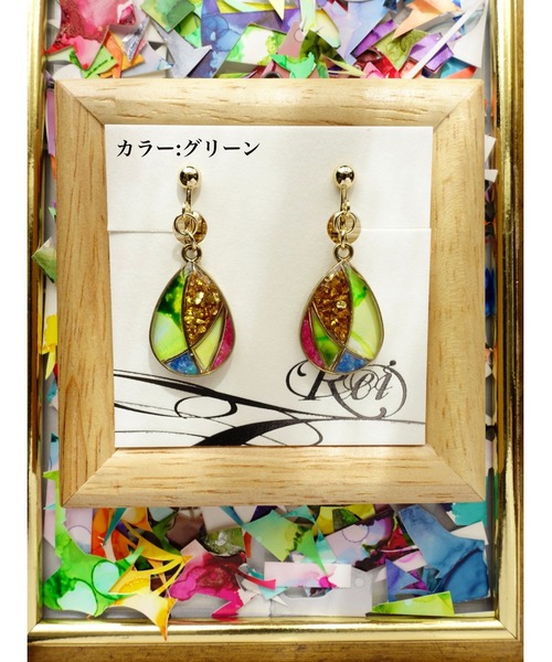 tone(トーン)の「【零-Rei-】彩生シリーズ 雫 イヤリング(MA)(イヤリング・レディース・ピンク/イエロー/ブルー/レッド/パープル/グリーン/サックスブルー・FREE)」の3枚目の写真