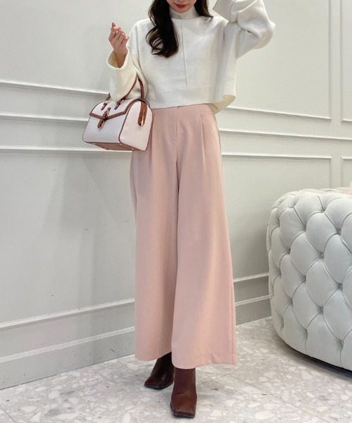 EIMY ISTOIRE（エイミーイストワール）の「バックスリットショートニットプルオーバー（ニット/セーター・レディース・モカ/イエロー/オレンジ/ホワイト/グリーン/ブラック・FREE）」の16枚目の写真