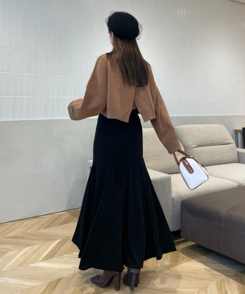 EIMY ISTOIRE（エイミーイストワール）の「バックスリットショートニットプルオーバー（ニット/セーター・レディース・モカ/イエロー/オレンジ/ホワイト/グリーン/ブラック・FREE）」の14枚目の写真