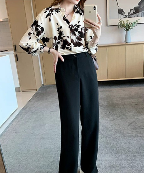 c.u.l（シーユーエル）の「花柄プリントシャツ culw285（シャツ/ブラウス・レディース・ホワイト・L/M）」の6枚目の写真