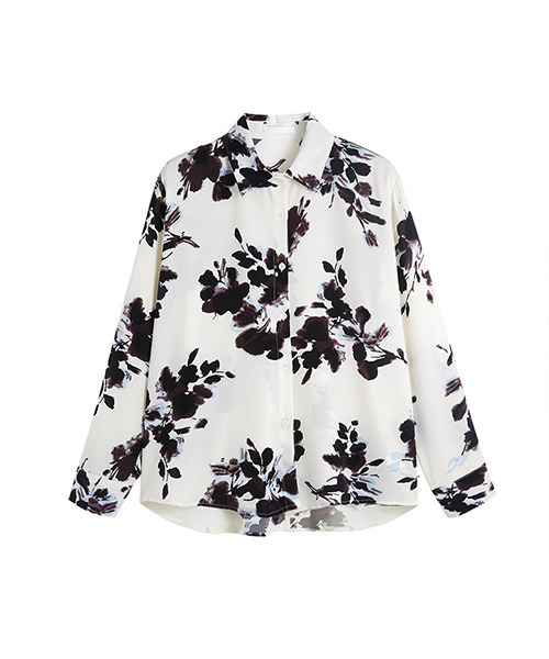 c.u.l（シーユーエル）の「花柄プリントシャツ culw285（シャツ/ブラウス・レディース・ホワイト・L/M）」の7枚目の写真