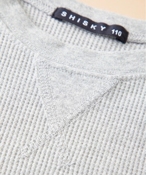 SHISKY（シスキー）の「SHISKY / シスキー ちょいBIGシルエット ワッフル ロングTシャツ キッズ（Tシャツ/カットソー・キッズ・ブラック/グレー系/杢グレー/ブラック系/チャコール/グレー系1/ネイビー系/ベージュ系/ベージュ/ネイビー/ダークグリーン/ダークグリーン系・110/160/130/140/120/150）」の14枚目の写真