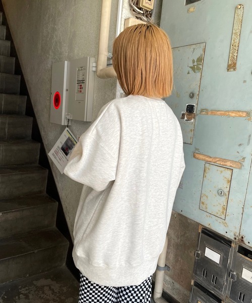 JUGLANS(ユグランス)の「☆ ヘビーユースに最適。ハーフZIP BIG プルオーバー 252102(スウェット・レディース・ブラック/グリーン/オートミール・FREE)」の12枚目の写真