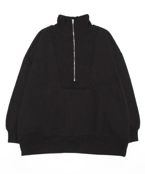 JUGLANS(ユグランス)の「☆ ヘビーユースに最適。ハーフZIP BIG プルオーバー 252102(スウェット・レディース・ブラック/グリーン/オートミール・FREE)」の15枚目の写真