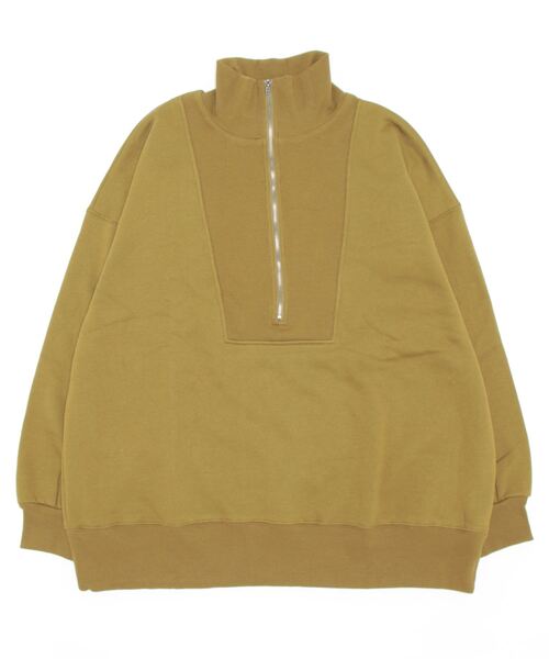 JUGLANS(ユグランス)の「☆ ヘビーユースに最適。ハーフZIP BIG プルオーバー 252102(スウェット・レディース・ブラック/グリーン/オートミール・FREE)」の5枚目の写真