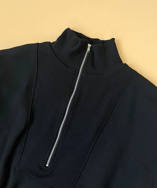 JUGLANS(ユグランス)の「☆ ヘビーユースに最適。ハーフZIP BIG プルオーバー 252102(スウェット・レディース・ブラック/グリーン/オートミール・FREE)」の18枚目の写真