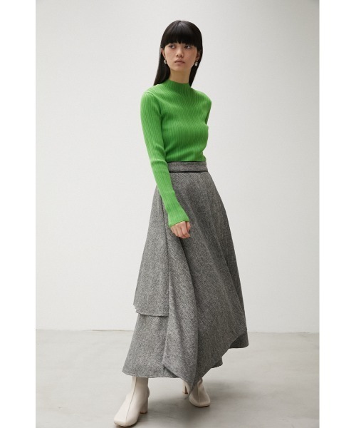 AZUL by moussy(アズールバイマウジー)の「RANDOM RIB H/N KNIT TOPS/ランダムリブハイネックニットトップス(ニット/セーター・レディース・ターコイズブルー/ブラック/ライトグリーン/スモークピンク/アイボリー・MEDIUM/SMALL)」の7枚目の写真