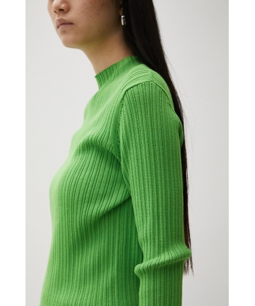 AZUL by moussy(アズールバイマウジー)の「RANDOM RIB H/N KNIT TOPS/ランダムリブハイネックニットトップス(ニット/セーター・レディース・ターコイズブルー/ブラック/ライトグリーン/スモークピンク/アイボリー・MEDIUM/SMALL)」の12枚目の写真