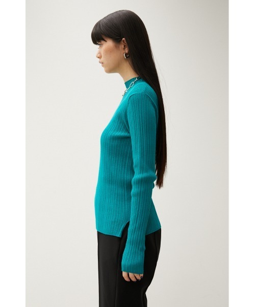 AZUL by moussy(アズールバイマウジー)の「RANDOM RIB H/N KNIT TOPS/ランダムリブハイネックニットトップス(ニット/セーター・レディース・ターコイズブルー/ブラック/ライトグリーン/スモークピンク/アイボリー・MEDIUM/SMALL)」の19枚目の写真