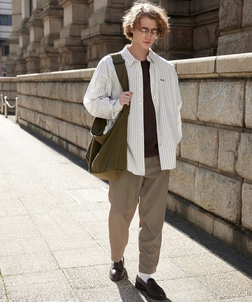 PENNEYS(ぺニーズ)の「PENNEYS/ペニーズ 別注 THE FOX ロゴ ワッペン刺繍 オーバーサイズ レギュラーカラーL/Sブロードシャツ(シャツ/ブラウス・メンズ・グリーン系/ホワイト/ブルー系/グレー系/ブルー/ブラック系1/ブラック系/ライトブルー・M/L)」の18枚目の写真