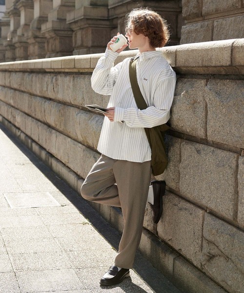 PENNEYS(ぺニーズ)の「PENNEYS/ペニーズ 別注 THE FOX ロゴ ワッペン刺繍 オーバーサイズ レギュラーカラーL/Sブロードシャツ(シャツ/ブラウス・メンズ・グリーン系/ホワイト/ブルー系/グレー系/ブルー/ブラック系1/ブラック系/ライトブルー・M/L)」の19枚目の写真