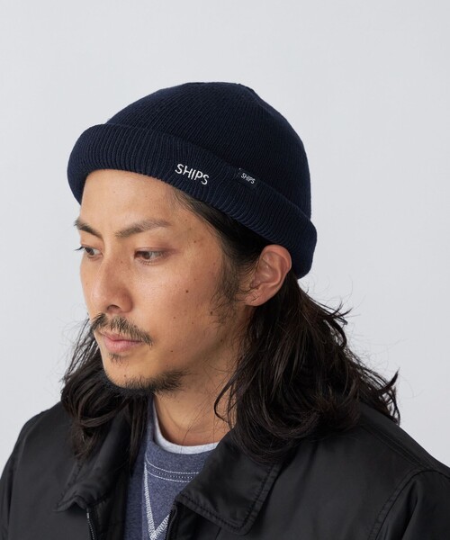 SHIPS（シップス）の「*SHIPS: ワンポイント SHIPS ロゴ 刺繍 ロール ワッチ キャップ（ニットキャップ/ビーニー・メンズ・オレンジ/ブルー/グリーン/ネイビー/ブラウン/チャコールグレー/ブラック・ONE SIZE）」の6枚目の写真