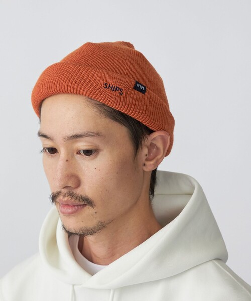 SHIPS（シップス）の「*SHIPS: ワンポイント SHIPS ロゴ 刺繍 ロール ワッチ キャップ（ニットキャップ/ビーニー・メンズ・オレンジ/ブルー/グリーン/ネイビー/ブラウン/チャコールグレー/ブラック・ONE SIZE）」の7枚目の写真
