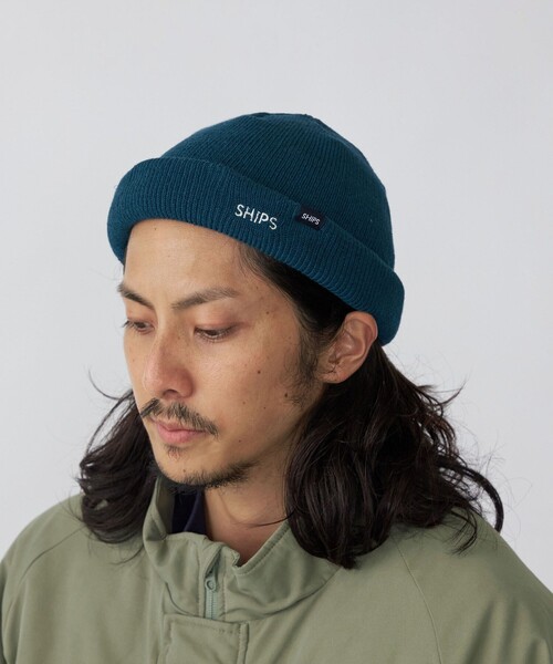 SHIPS（シップス）の「*SHIPS: ワンポイント SHIPS ロゴ 刺繍 ロール ワッチ キャップ（ニットキャップ/ビーニー・メンズ・オレンジ/ブルー/グリーン/ネイビー/ブラウン/チャコールグレー/ブラック・ONE SIZE）」の5枚目の写真