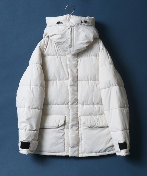 ANPAS(アンパス)の「2WAY Big Hooded Eco Down Jacket/2WAY ビッグフード エコダウンジャケット レディース メンズ(ダウンジャケット/コート・メンズ・オフホワイト/ブラック・L/LL/M)」の3枚目の写真