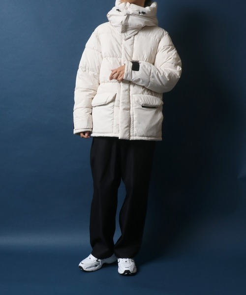 ANPAS(アンパス)の「2WAY Big Hooded Eco Down Jacket/2WAY ビッグフード エコダウンジャケット レディース メンズ(ダウンジャケット/コート・メンズ・オフホワイト/ブラック・L/LL/M)」の18枚目の写真
