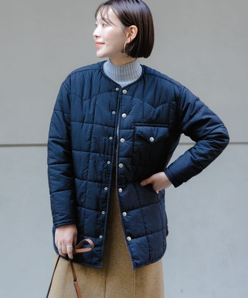 F by ROSSO（エフバイロッソ）の「『別注』frostline×F by ROSSO　リバーシブルキルティングブルゾン（ブルゾン・レディース・ブラック系その他/グリーン系その他・FREE）」の3枚目の写真