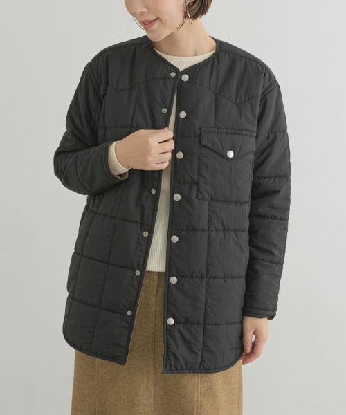 F by ROSSO（エフバイロッソ）の「『別注』frostline×F by ROSSO　リバーシブルキルティングブルゾン（ブルゾン・レディース・ブラック系その他/グリーン系その他・FREE）」の7枚目の写真