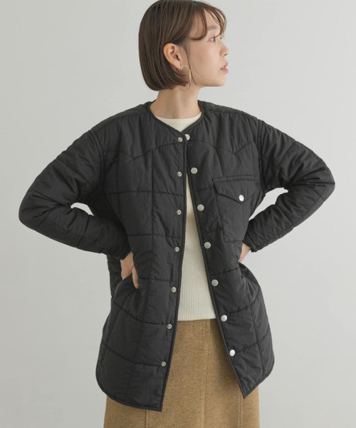 F by ROSSO（エフバイロッソ）の「『別注』frostline×F by ROSSO　リバーシブルキルティングブルゾン（ブルゾン・レディース・ブラック系その他/グリーン系その他・FREE）」の9枚目の写真