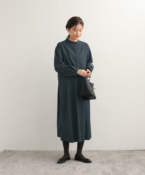 URBAN RESEARCH DOORS（アーバンリサーチドアーズ）の「チェック柄バルーンスリーブワンピース（ワンピース・レディース・ブラック/ネイビー/ブラウン・MEDIUM）」の7枚目の写真