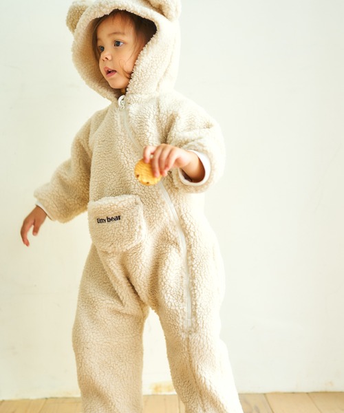 ​【新品】TINYCOTTONS 撥水 くま ジャンプスーツ 12M 新品】TINYCOTTONS 撥水 くま ジャンプスーツ 12M かわいい くま