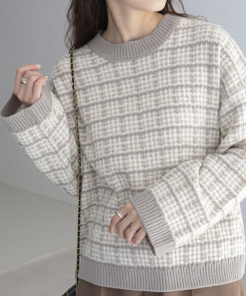 fredy emue（フレディエミュ）の「ツイードニット クルーネックプル