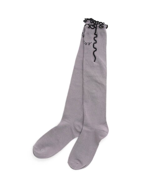 algy（アルジー）の「サイドメローハイソックス（ソックス/靴下・キッズ・グレー/ブラック/オフホワイト・24/21）」の3枚目の写真