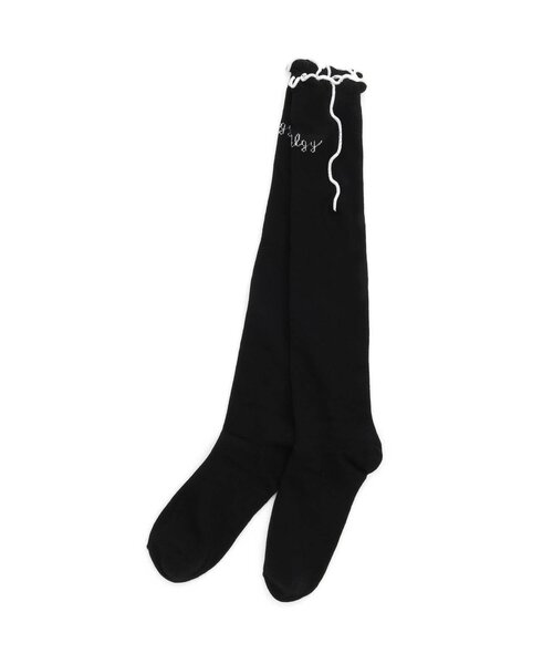 algy（アルジー）の「サイドメローハイソックス（ソックス/靴下・キッズ・グレー/ブラック/オフホワイト・24/21）」の2枚目の写真
