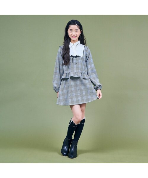 algy（アルジー）の「サイドメローハイソックス（ソックス/靴下・キッズ・グレー/ブラック/オフホワイト・24/21）」の4枚目の写真