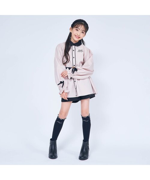 algy（アルジー）の「サイドメローハイソックス（ソックス/靴下・キッズ・グレー/ブラック/オフホワイト・24/21）」の5枚目の写真