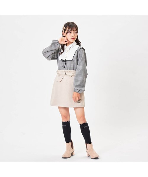 algy（アルジー）の「サイドメローハイソックス（ソックス/靴下・キッズ・グレー/ブラック/オフホワイト・24/21）」の6枚目の写真