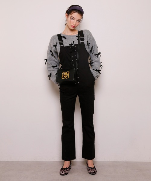 Seemi. byNICECLAUP（ シーミーバイナイスクラップ）の「【Seemi】Seemiレースアップサロペット（サロペット/オーバーオール・レディース・ブラック/グレー系その他/ピンク系その他/ネイビー・FREE）」の20枚目の写真