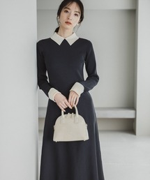 Andemiu | 【WEB限定】エリハイショクニットワンピース179963(ワンピース)