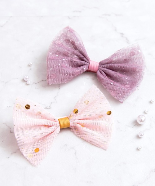 panpantutu（パンパンチュチュ）の「ビジューリボンヘアピン(2個セット)（ヘアピン・キッズ・イエロー×グリーン/ピンク系その他/レッド系その他・FREE）」の3枚目の写真