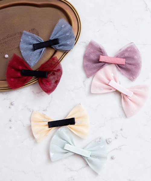 panpantutu（パンパンチュチュ）の「ビジューリボンヘアピン(2個セット)（ヘアピン・キッズ・イエロー×グリーン/ピンク系その他/レッド系その他・FREE）」の7枚目の写真