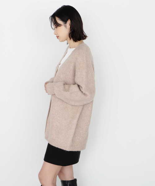 NATURAL BEAUTY BASIC（ナチュラルビューティーベーシック）の「シャギーメランジボクシーカーデ差込（カーディガン/ボレロ・レディース・ブルー/ベージュ/ラベンダー・MEDIUM）」の19枚目の写真