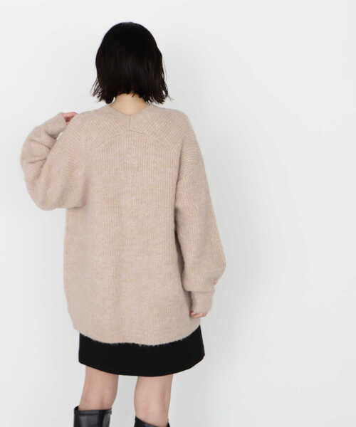 NATURAL BEAUTY BASIC（ナチュラルビューティーベーシック）の「シャギーメランジボクシーカーデ差込（カーディガン/ボレロ・レディース・ブルー/ベージュ/ラベンダー・MEDIUM）」の18枚目の写真