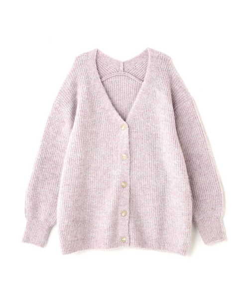 NATURAL BEAUTY BASIC（ナチュラルビューティーベーシック）の「シャギーメランジボクシーカーデ差込（カーディガン/ボレロ・レディース・ブルー/ベージュ/ラベンダー・MEDIUM）」の13枚目の写真