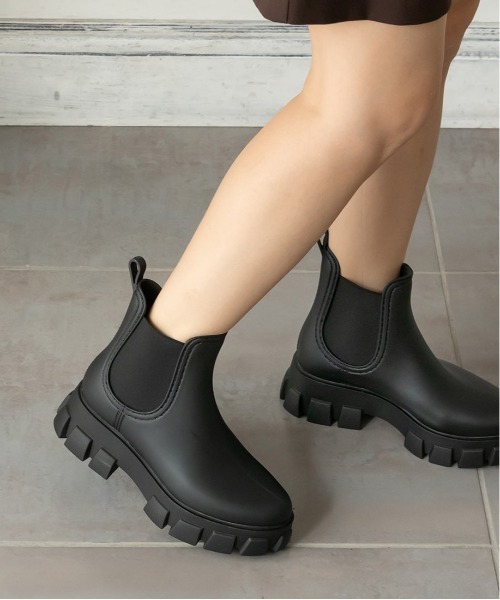 RANDA（ランダ）の「晴雨兼用 サイドゴアレインブーツ（ブーツ・レディース・ブラック/アイボリー・S/L/M）」の4枚目の写真