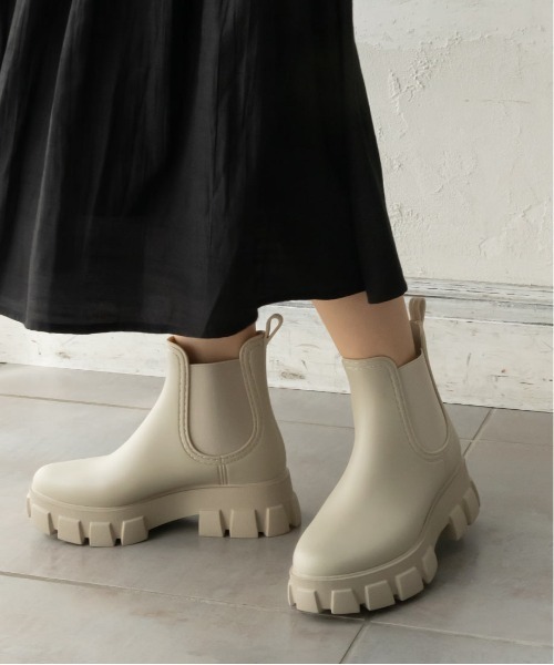 RANDA（ランダ）の「晴雨兼用 サイドゴアレインブーツ（ブーツ・レディース・ブラック/アイボリー・S/L/M）」の6枚目の写真