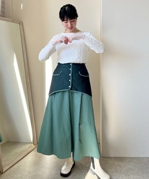 マルチウェイキルトジャガード×ナイロンスカート