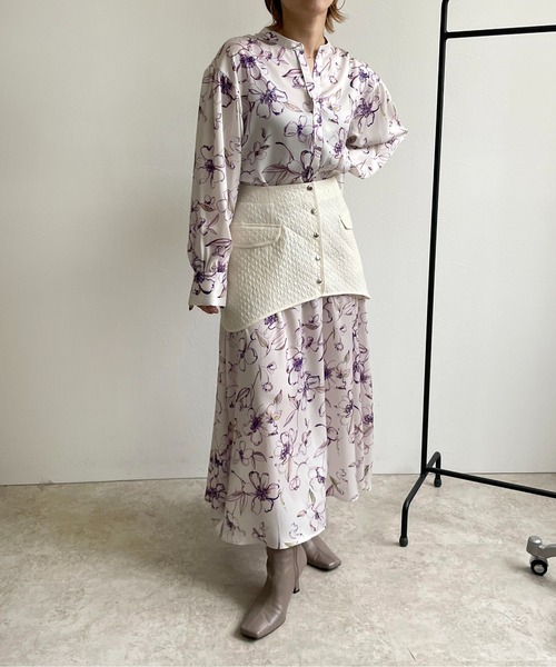 LHELBIE(レルビエ)の「マルチウェイキルトジャガード×ナイロンスカート(スカート・レディース・アイボリー/ブラック/グリーン・M)」の21枚目の写真