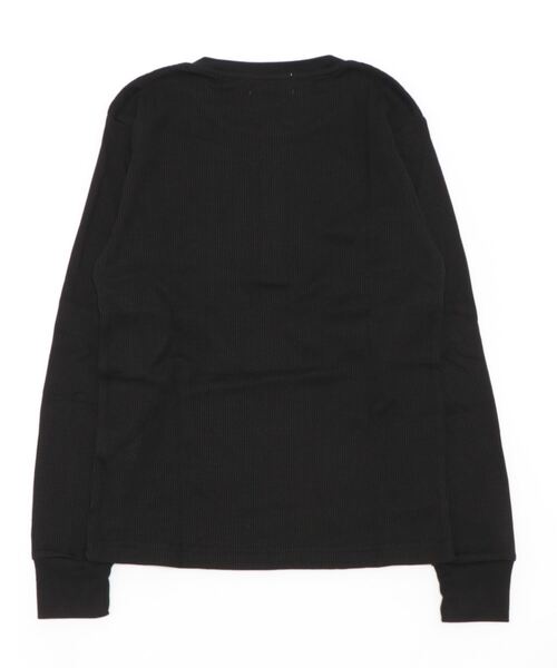 VIBGYOR（ヴィブジョー）の「ワッフルヘンリーネックT(BL)（Tシャツ/カットソー・メンズ・グレー/ブラック/ライトピンク/カーキ/ベージュ/ネイビー/ホワイト・MEDIUM/X-LARGE/LARGE）」の8枚目の写真