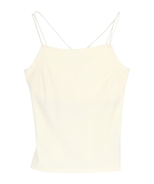 titivate（ティティベイト）の「ダブルストラップカップ付きキャミソール（キャミソール・レディース・オフホワイト/チャコールグレー/ブラック/ピンク・S/M/L）」の2枚目の写真