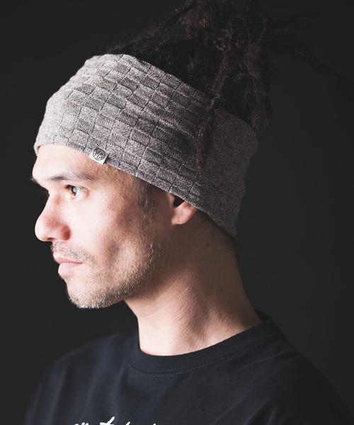 GLIMCLAP（グリムクラップ）の「mko11014- Latticed pattern hair band ヘアバンド（ヘアバンド・メンズ・チャコール/ブルー系その他/ブラック/ベージュ・FREE）」の4枚目の写真