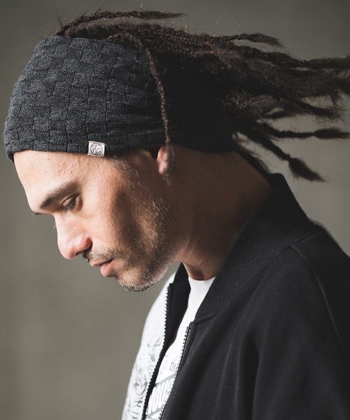 GLIMCLAP（グリムクラップ）の「mko11014- Latticed pattern hair band ヘアバンド（ヘアバンド・メンズ・チャコール/ブルー系その他/ブラック/ベージュ・FREE）」の3枚目の写真