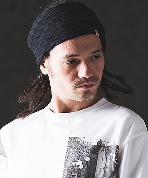 GLIMCLAP（グリムクラップ）の「mko11014- Latticed pattern hair band ヘアバンド（ヘアバンド・メンズ・チャコール/ブルー系その他/ブラック/ベージュ・FREE）」の12枚目の写真